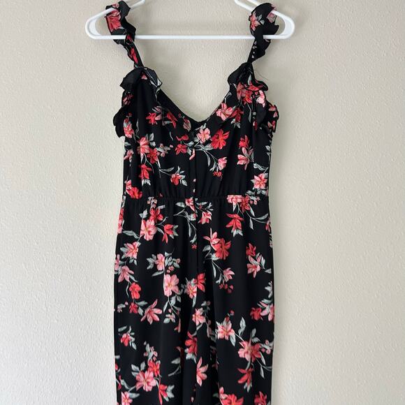 Divided H&M floral tank ruffle strap crop jumper jumpsuit button front boho 4 - Picture 8 of 13